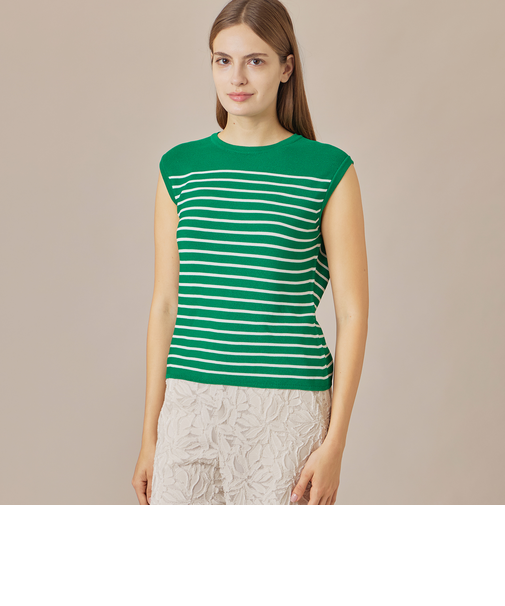 ホールガーメントボーダープルオーバー