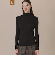 【L】クリアニットリブタートル