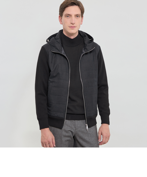 フーデットアウターニットコンビ