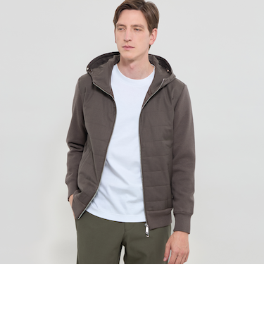 フーデットアウターニットコンビ