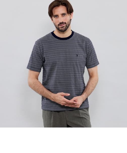 マイクロリンクスボーダー半袖Tシャツ