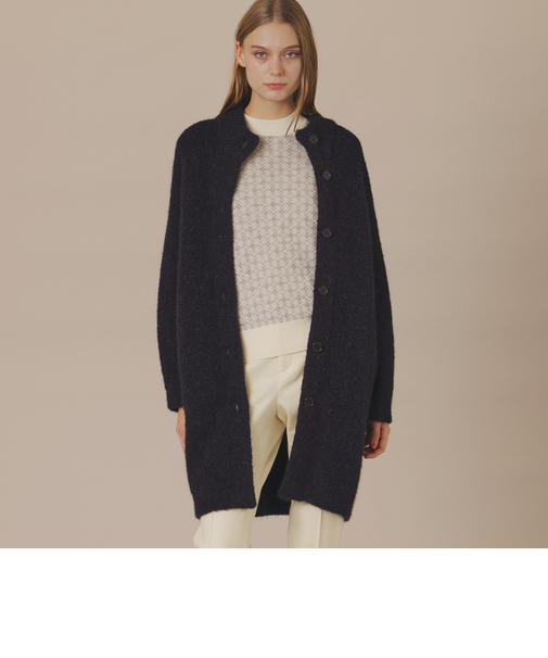 アルパカループロングカーディガン