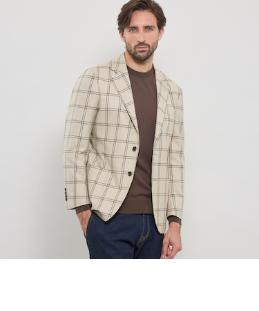 ウールチェックジャケット