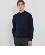 【WEB・一部店舗限定】ハイゲージ天竺モックネックニット