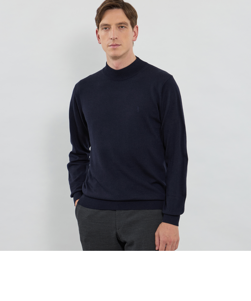 【WEB・一部店舗限定】ハイゲージ天竺モックネックニット