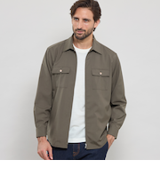 ウールポリエステル フルジップシャツブルゾン