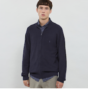 【WEB・一部店舗限定】ハイゲージケーブルフルジップアップニット