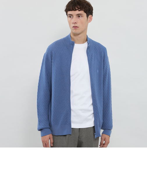 【WEB・一部店舗限定】ハイゲージケーブルフルジップアップニット