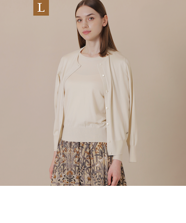 【L】クリアニットプレーンカーディガン