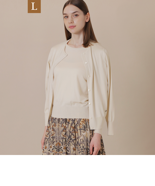 【L】クリアニットプレーンカーディガン