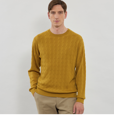 【WEB・一部店舗限定】ハイゲージケーブルクルーネックニット