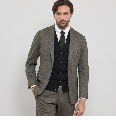 【WEB・一部店舗限定】【FLEX JERSEY】ハウンドトゥースジャージーセットアップジャケット