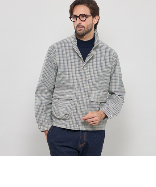 ウールタイプライタースタンドカラーショートブルゾン