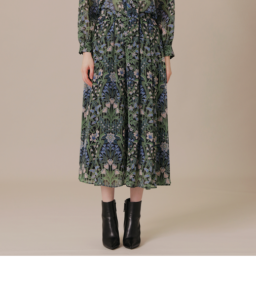 ボタニカルウォールプリントスカート