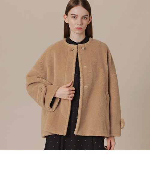 WEB・一部店舗限定】【ROSLEY/ロズリー】ウールブレンドボアノーカラー