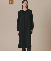 【L】ウールプレーティングワンピース