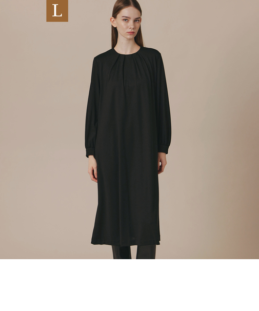 【L】ウールプレーティングワンピース