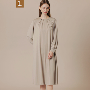 【L】ウールプレーティングワンピース