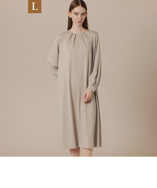 【L】ウールプレーティングワンピース