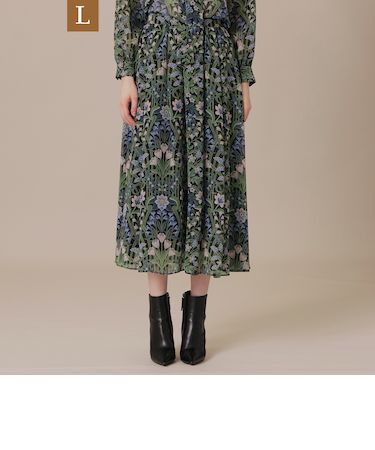 【L】ボタニカルウォールプリントスカート