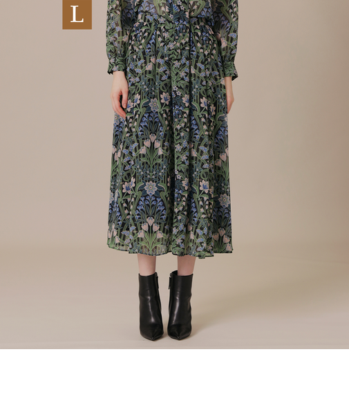 【L】ボタニカルウォールプリントスカート