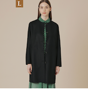 【L】ライトウールリバーノーカラーコート