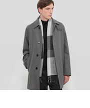 ベビーアルパカ リバーシブルパネルチェックマフラー