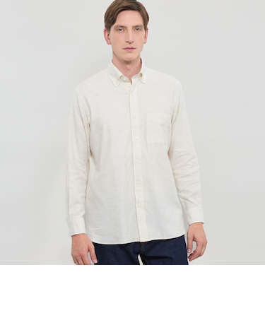 【WEB・一部店舗限定】メランジフランネル釦ダウンシャツ