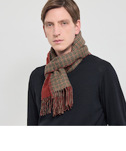 ベビーアルパカ リバーシブル千鳥マフラー