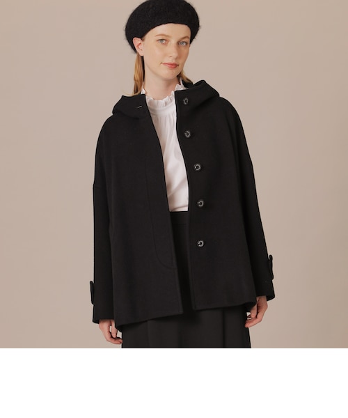ROSLEY/ロズリー】ファインウールメルトンフーデットショートコート