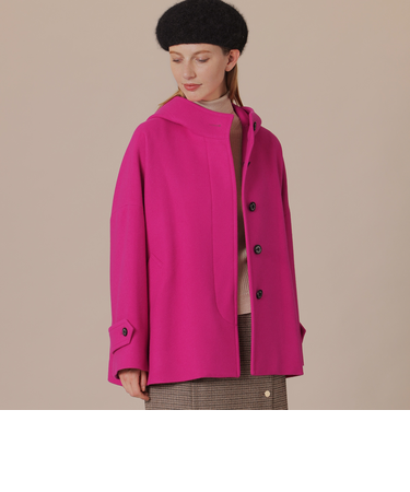 【ROSLEY/ロズリー】ファインウールメルトンフーデットショートコート