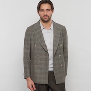 【DORMEUIL/ドーメル】【SUPER LITE TONIK】ダブルブレステッドグレンチェックブレザー