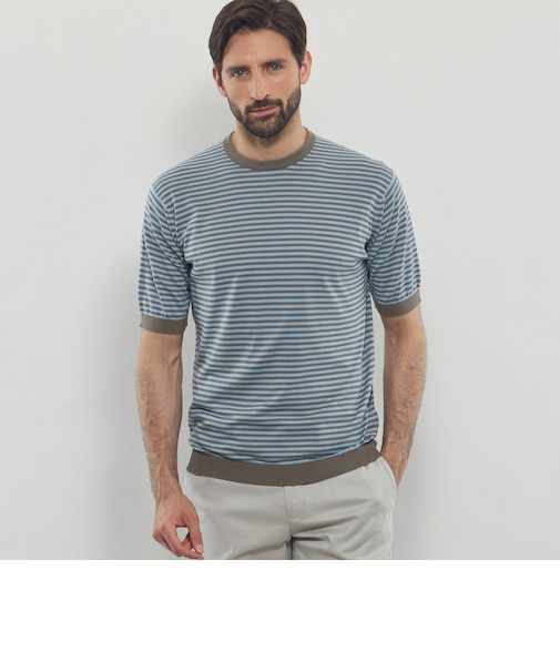 【JOHN SMEDLEY】シーアイランドコットンファインゲージニットT