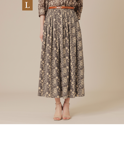 【L】【BIBURY FLOWER】オータムバイブリースカート