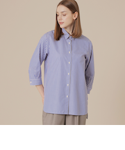コットンストライプチュニックシャツ