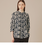 【BIBURY FLOWER】シルエットバイブリーボイルブラウス