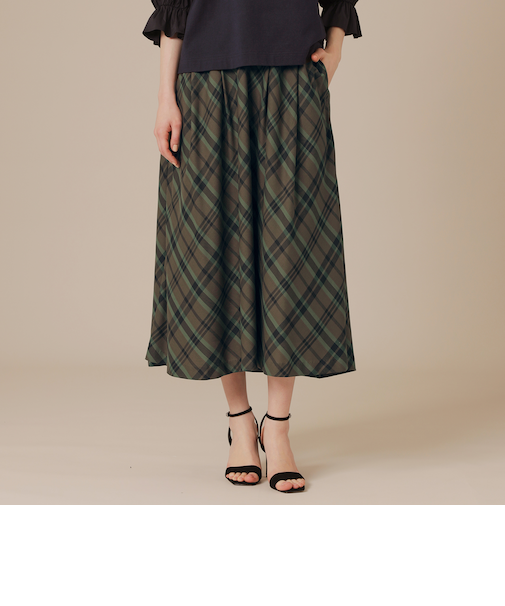 ファインキュプラポリエステルチェックスカート