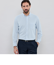 【FLEX JERSEY】交編鹿の子ジャージーボタンダウンシャツ