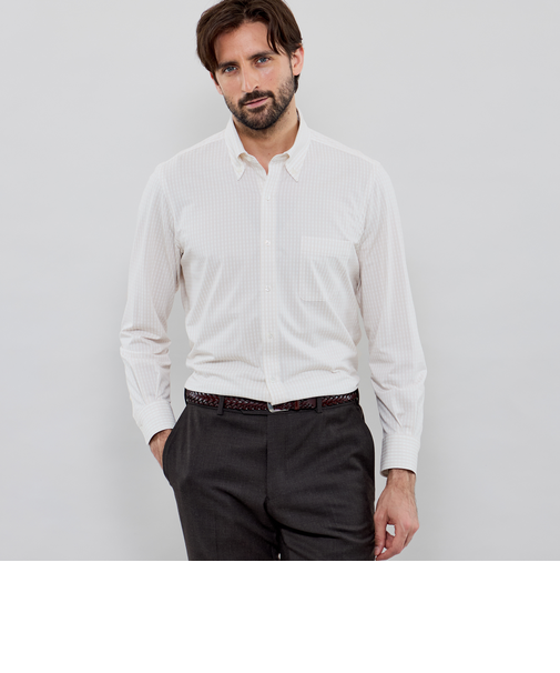 【FLEX JERSEY】チェックプリントジャージーシャツ