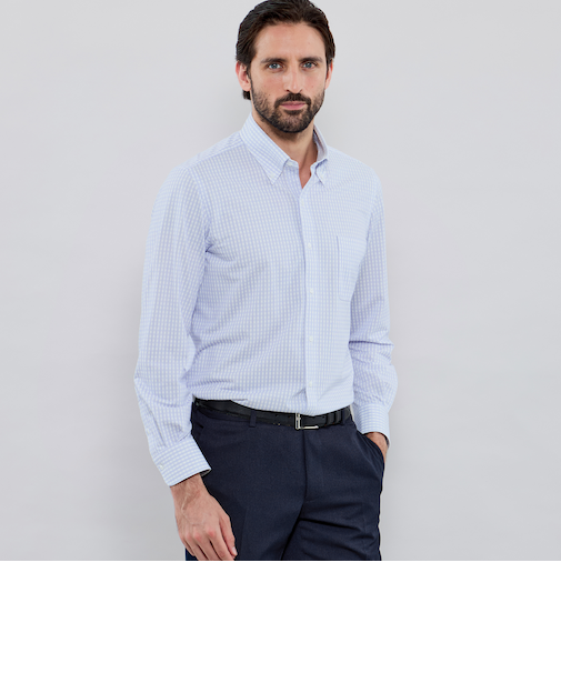 【FLEX JERSEY】チェックプリントジャージーシャツ