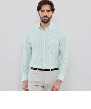 【FLEX JERSEY】カラードストライプジャージーシャツ