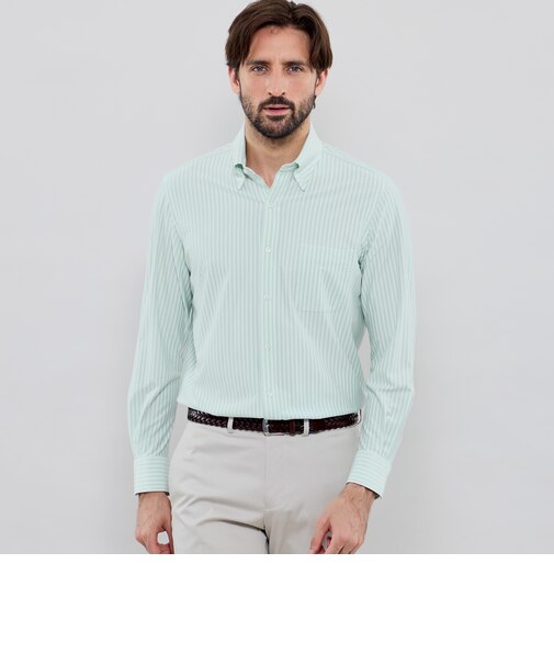 【FLEX JERSEY】カラードストライプジャージーシャツ