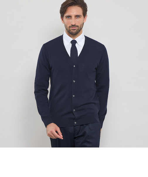 14ゲージウォッシャブルウールカーディガン