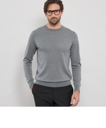 14ゲージウォッシャブルウールクルーネックニット