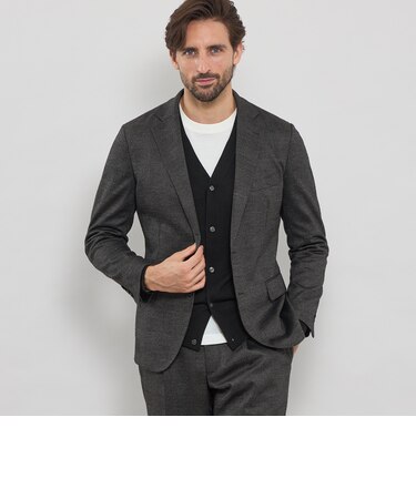 【FLEX JERSEY】グレンチェックセットアップジャケット