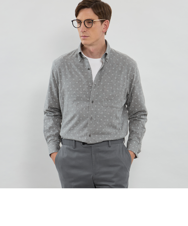 ペイズリージャカードボタンダウンシャツ