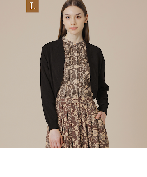 【L】スライトラスターストレッチカーディガン