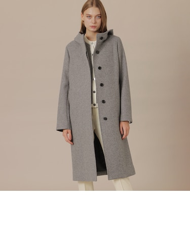 【CHRYSTON/クリストン】ウールダブルクロスメルトンフーデットコート