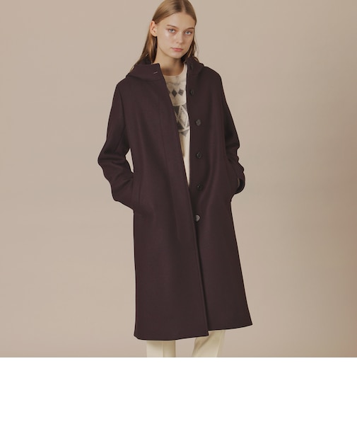 【CHRYSTON/クリストン】ウールダブルクロスメルトンフーデットコート