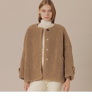 【婦人画報11月号掲載】【ROSLEY/ロズリー】ウールブレンドボアコート